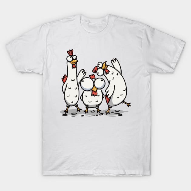 Life is Better with Chickens: Funny Cartoon Chicken T-Shirt by Malinda